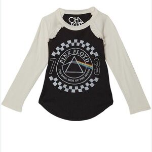 CHASER NWOT SZ 6 Pink Floyd Kids Long Sleeve Jersey Shirt - ruffled shoulders